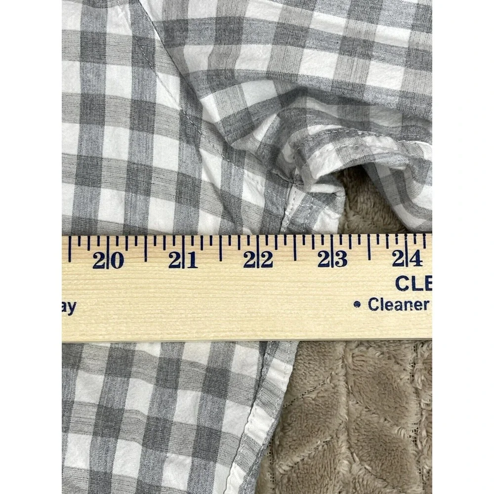 J.‎ Crew Button Down Mens L Gray Gingham Secret Wash Stretch AA265